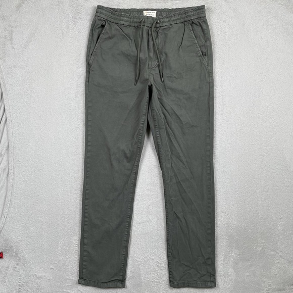 Marine Layer Saturday Pant Mens Medium Green Slim Straight Organic Cotton 29" - Picture 1 of 7